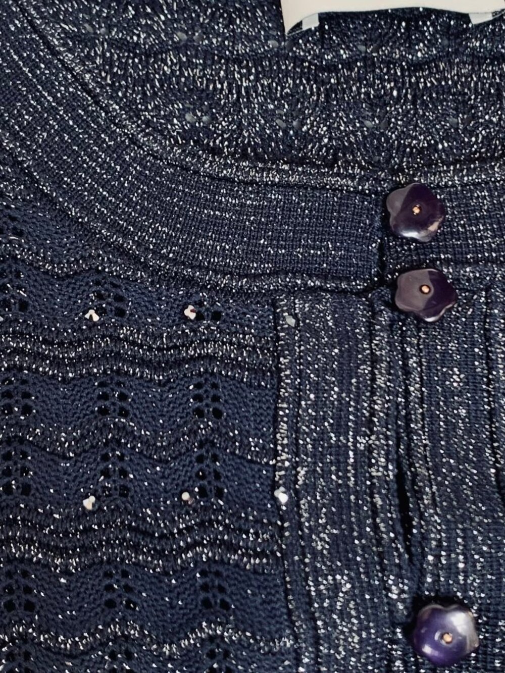 Sandro Rhinestone Knit Maxi Dress -Navy Blue - Picture 4 of 9